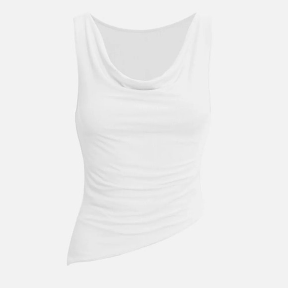 OGL move-Naked Sensation Eco-SkinKiss® Rib  Cowl Asymmetrical shirt pink - Picture 6 of 14